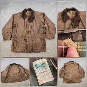 Vintage Hoggs of Fife Jacket Mens L Large Oiled Cotton Hunting Waxed Coat 90s